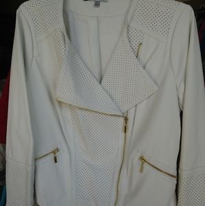 White pleather Jacket Jennifer Lopez XL